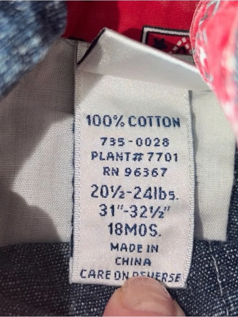 Vintage Y2K OshKosh B'gosh Denim Overalls Red Bandana 18m Western Americana